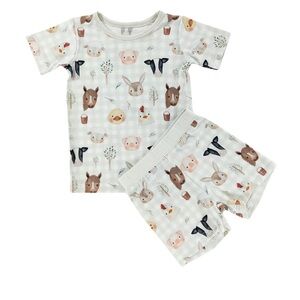 Little One Shop Farm Friends Bamboo Shorts Set 12-18 month